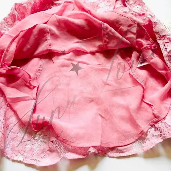 FOR LOVE & LEMONS Kate Mini Floral Dress in Pink NWT